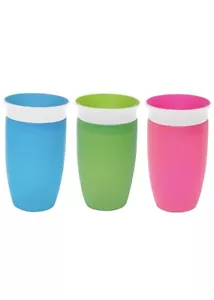 Munchkin Miracle 360 BPA Free Sippy Cup 10 Ounce, 3 Count Purple Green Blue - Picture 1 of 5