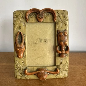 "Marco de fotos estilo tribal africano vintage símbolos animales resina 3,5 x 5""" - Imagen 1 de 7