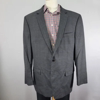 Abrigo Blazer Deportivo Michael Kors Para Hombre Dos Botones Gris Cuadros Lana Talla 48L Foto 1 de 4