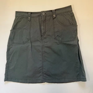 Gloria Vanderbilt Skirt Womens Size 14 Gray Cotton Pockets Stretch Flat Front - Picture 1 of 7