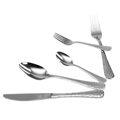 Solex Lena Besteckset 60 teilig für 12 Personen Hammerschlagoptik Edelstahl - Bild 1 von 4