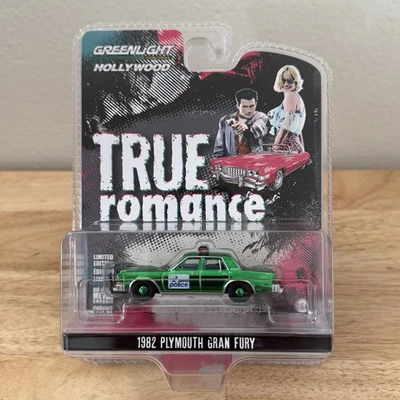 Greenlight Green Chrome CHASE 1982 Plymouth Gran Fury Police Car - True Romance - Image 1 of 4