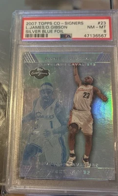 2007-08 Topps Co-Signers - LeBron James, Daniel Gibson #23 Silver Blue Foil /29 - Image 1 of 2
