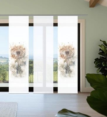 HOME in green 3er Set Schiebegardinen AMARANDE, halbtransparent, Höhe 245 cm, na - Bild 1 von 3