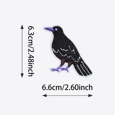 Parche bordado cuervo negro de 1 pieza 3 + 1/4 x 1 + 3/4 pulgadas Foto 1 de 4