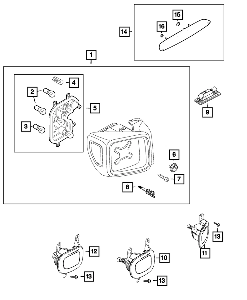 Lámpara trasera derecha Mopar genuina 68459198AA Foto 1 de 1