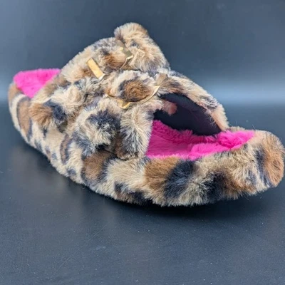 New Cape Robbin Size 11 Marie Pink & Leopard Faux Fur Slides Sandals Slippers - Image 1 of 4