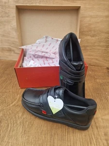 Zapato escolar Kickers para niños negro de cuero de fácil sujeción Fragma TALLA 5 - Imagen 1 de 13