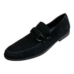 Mocasines Mark Anthony Maatonio de gamuza azul marino con hebilla plateada para hombre talla 12” - Imagen 1 de 13