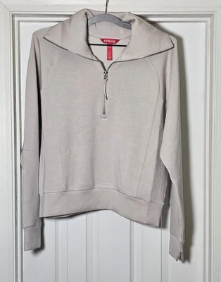 Spanx Air Essentials Half Zip Pullover Sweatshirt Women's Medium French Grey - Image 1 of 4