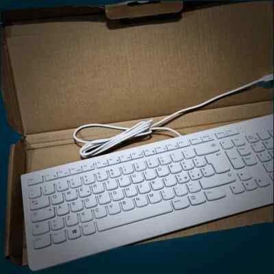 Italian Layout USB Wired Keyboard Black White for Lenovo SK8823 EKB536 - Image 1 of 4