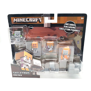 Minecraft SKELETONS MOB Action Figure Pack w/ Exclusives Mojang 2017 (Brand New)