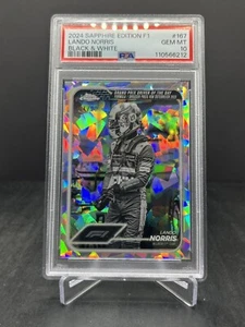 2024 Topps Chrome Sapphire F1 Lando Norris Black White 04/20 PSA 10 #167 - Bild 1 von 2