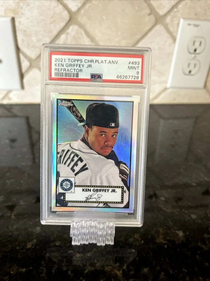 2021 Topps Chrome Plated Anniversary Ken Griffey Jr Refractor Psa 9 - Image 1 of 1