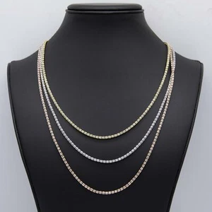 2.5mm Two-Tone Diamond Cut Iced Link Chain Real 10K Gold All Sizes - Picture 1 of 6