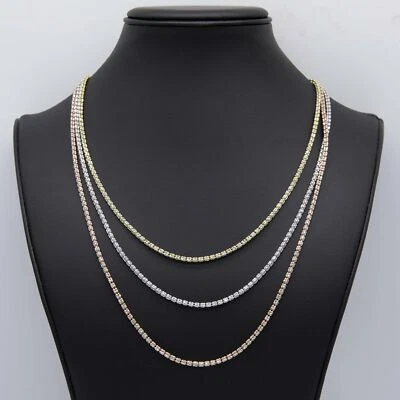 2.5mm Two-Tone Diamond Cut Iced Link Chain Real 10K Gold All Sizes - Image 1 of 4