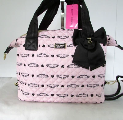 Betsey Johnson Weekender Duffle Carry-on Travel Bag Quilted Pink Logo Rare NWT - Image 1 of 4