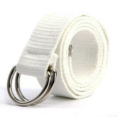 Cinto de cintura masculino feminino elástico trançado tecido de lona fivela - Imagem 1 de 4