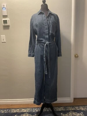 Mono para mujer Gap talla 8 utilitario mediano índigo denim azul con cinturón Foto 1 de 4
