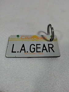 Vintage LA GEAR Key Ring Keychain CA California Golden State License Plate 80s - Picture 1 of 5
