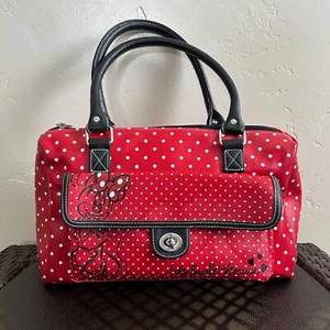 Disney Parks Authentic Minnie Mouse Polka Dot Handbag Purse Red/Black - Picture 1 of 13