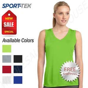 Sport-Tek Womens Sleeveless V-Neck Dri-Fit Moisture Wicking T-Shirt M-LST352 - Picture 1 of 15