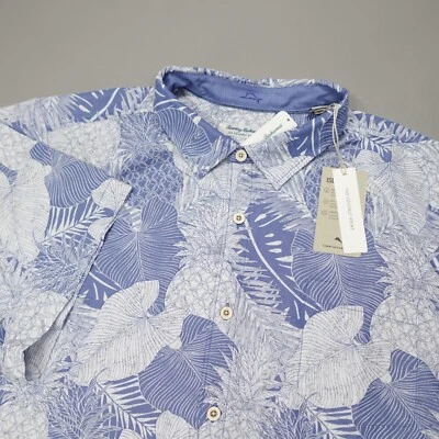 Tommy Bahama The Coconut Point Monstera Montage Shirt Blue Floral Size 3XLB $128 - Image 1 of 4