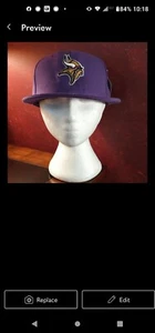 Premium - FlexFit - FlatBill Minnesota Vikings Hat - size 7 - NWT - Picture 1 of 6