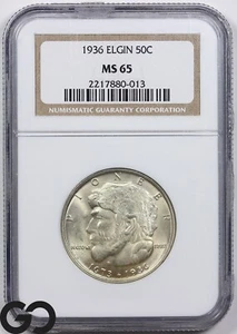 1936 Elgin Commemorative Half Dollar NGC MS-65 ** Gorgeous Frosty Mint Luster! - Picture 1 of 5