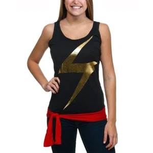 Ms Marvel Tie Waist Racer Junior Tank Top - Picture 1 of 2
