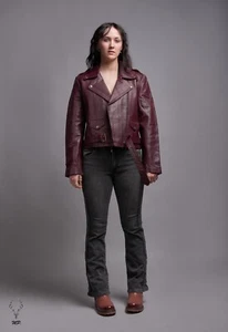 Leather jacket women onarch Noir Pinnacle Dark Waxed Full Grain Cowhide Leather - Picture 1 of 14