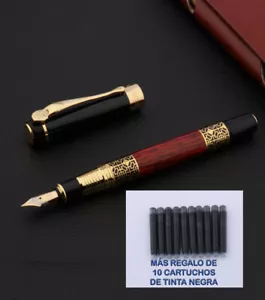 FOUNTAIN PEN + 10 INK CARTRIDGES ALSO REFILLABLE ELEGANT - Picture 1 of 2