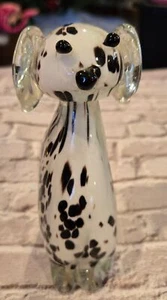 Glass Dalmatian Dog Figurine, White, Black, Approx 6" vintage, great condition - Picture 1 of 6