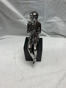 Silver Bugle Player Shelf Sitter Ceramic? Silver Electroplate? NOT SURE MATERIAL - Picture 1 of 9