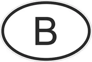 OVAL Aufkleber Flagge Ländercode Stoßstange Aufkleber Auto Belgien Belgisch B - Bild 1 von 1