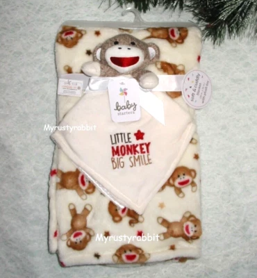Conjunto de manta y nunu Baby Starters Calcetín Mono Lovey - 30x36 Nuevo Foto 1 de 4