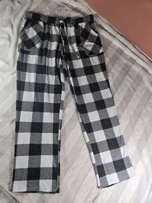 LUCKY BRAND Negro Blanco Cuadros Búfalo Cómodo Acogedor Ropa de Salón Pantalones Para Mujer L Foto 1 de 4