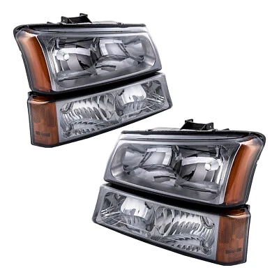 Conjunto de faros para Chevrolet Silverado 1500 2500 3500 2003-2006 lámpara humo Foto 1 de 4