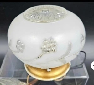 Vintage 1950s Glass Ceiling Light with Brass Base - Picture 1 of 8