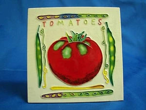 Vintage Benaya Art On Tile Hand Painted Artisan Relief Work Vivid Colors 6"  - Picture 1 of 4