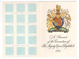1953 QUEEN ELIZABETH CORONATION POSTAGE SAVINGS BOOK  - Picture 1 of 2
