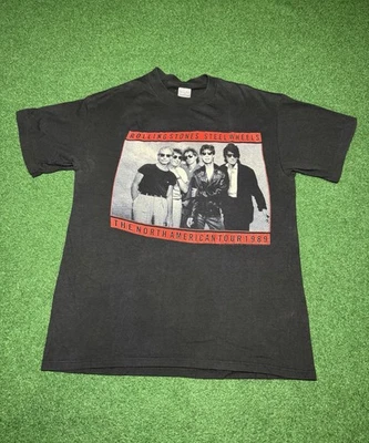 Vintage 80s Rolling Stones Brockum 21x28 Concert Tour L/XL T Shirt  - Image 1 of 4