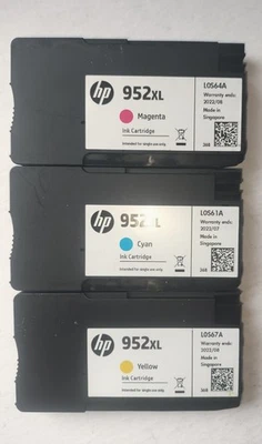 PACK DE 3 TINTAS COLOR HP GENUINAS 952XL (SIN CAJA AL POR MENOR) para OFFICEJET PRO 8710 Foto 1 de 4