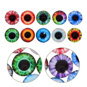 100 Pezzi Palline Finte Occhi di Drago Vetro Cabochon Perline per Creazione Gioielli - Foto 1 di 20