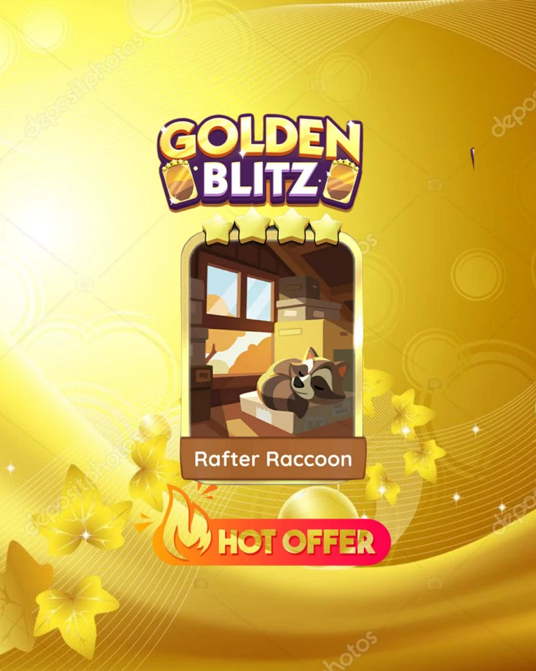 Golden Blitz - Rafter Raccoon - Monopoly go set 17 - Image 1 of 1