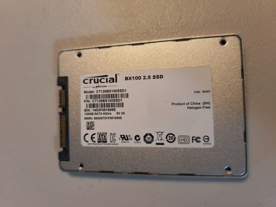 Crucial by Micron BX100 120GB SSD Model CT120BX100SSD1 - Image 1 of 1