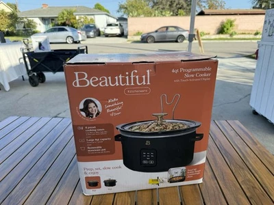 BRAND NEW - Beautiful by Drew Barrymore Slow Cooker – 4 Quart (BLACK) - Image 1 of 4