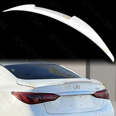 FOR 14-22 INFINITI Q50 SEDAN W-POWER PEARL WHITE V-STYLE TRUNK LID SPOILER WING - Image 1 of 4