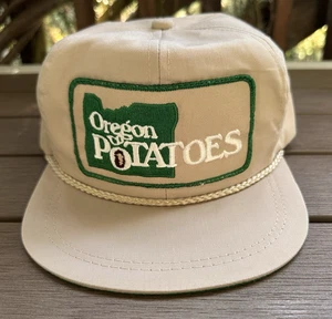 Oregon Kartoffeln bestickt Mütze Kappe Riemen hinten hellbraun grün K-Marke USA Vintage - Bild 1 von 10