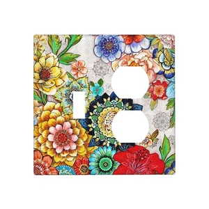 Tropical Summer Colorful Mandala Boho Floral Bohemian Flower Art 2-Gang 1-Tog... - Picture 1 of 7